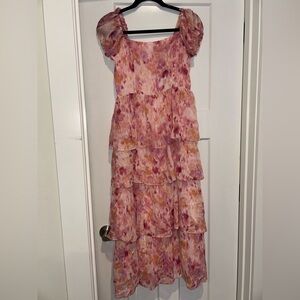 Lulu's Pink and Orange Layered Kids Dress